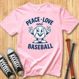Peace Love Baseball Retro Mascot Youth Tee