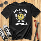 Peace Love Softball Retro Mascot Tee