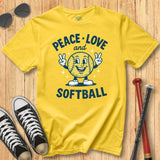 Peace Love Softball Retro Mascot Tee