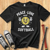 Peace Love Softball Retro Mascot Youth Tee