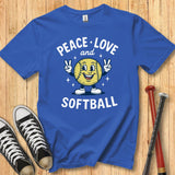 Peace Love Softball Retro Mascot Youth Tee