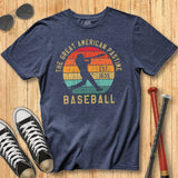 Retro Sunset Baseball Batter Tee