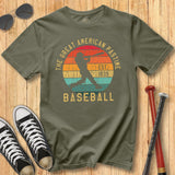 Retro Sunset Baseball Batter Tee