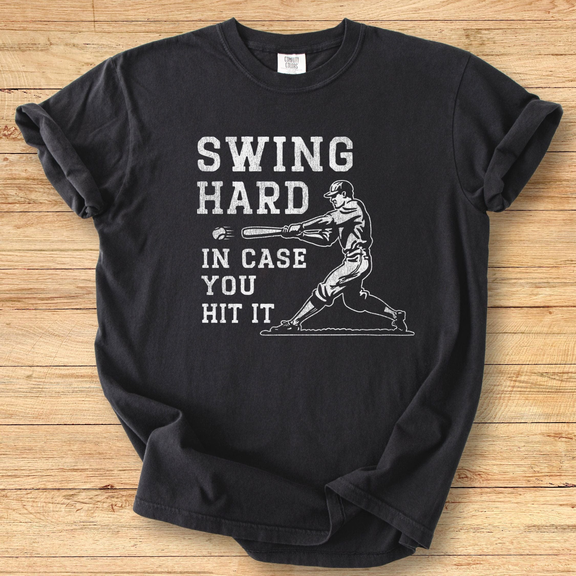 Swing Hard Retro Batter Premium Tee
