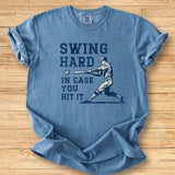 Swing Hard Retro Batter Premium Tee
