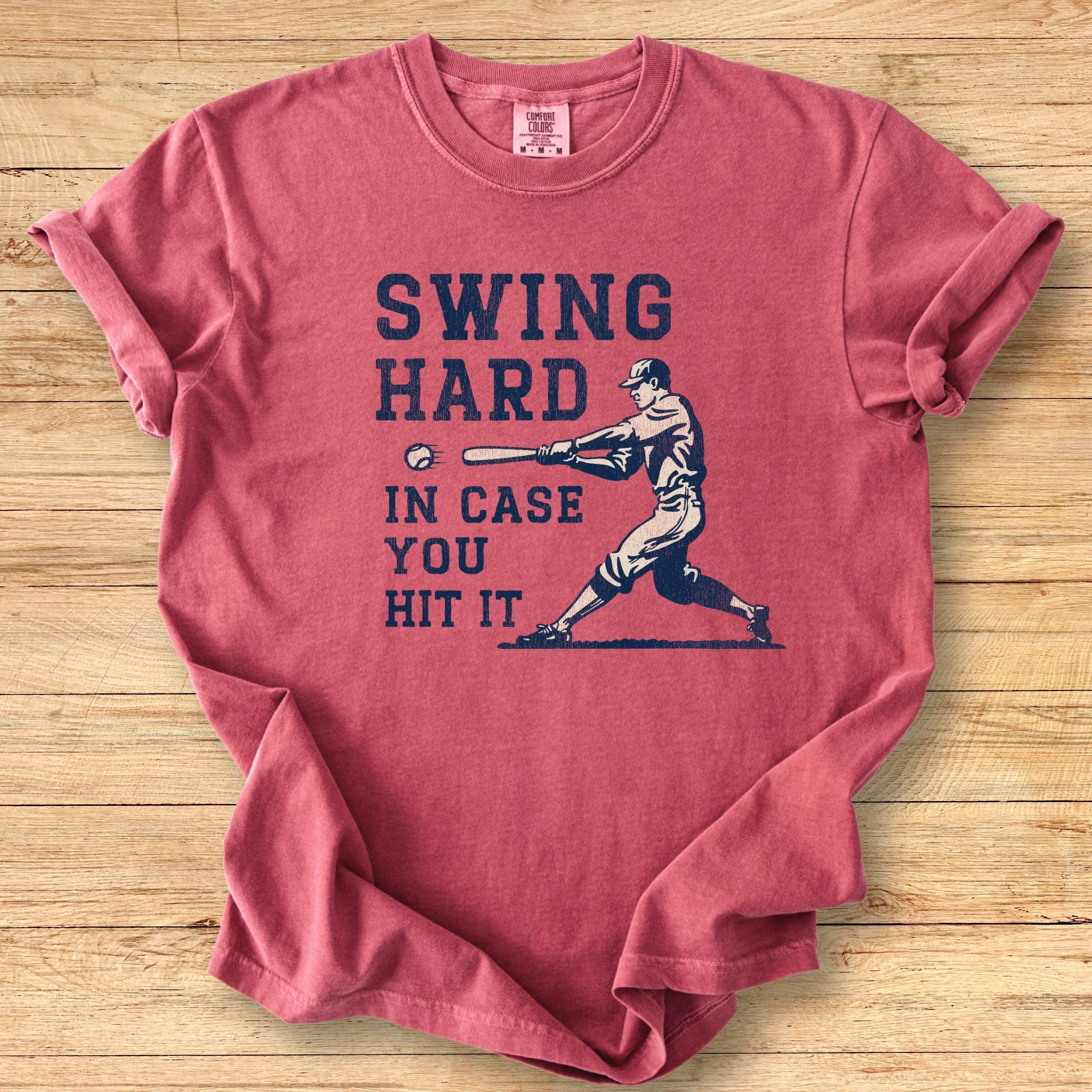 Swing Hard Retro Batter Premium Tee