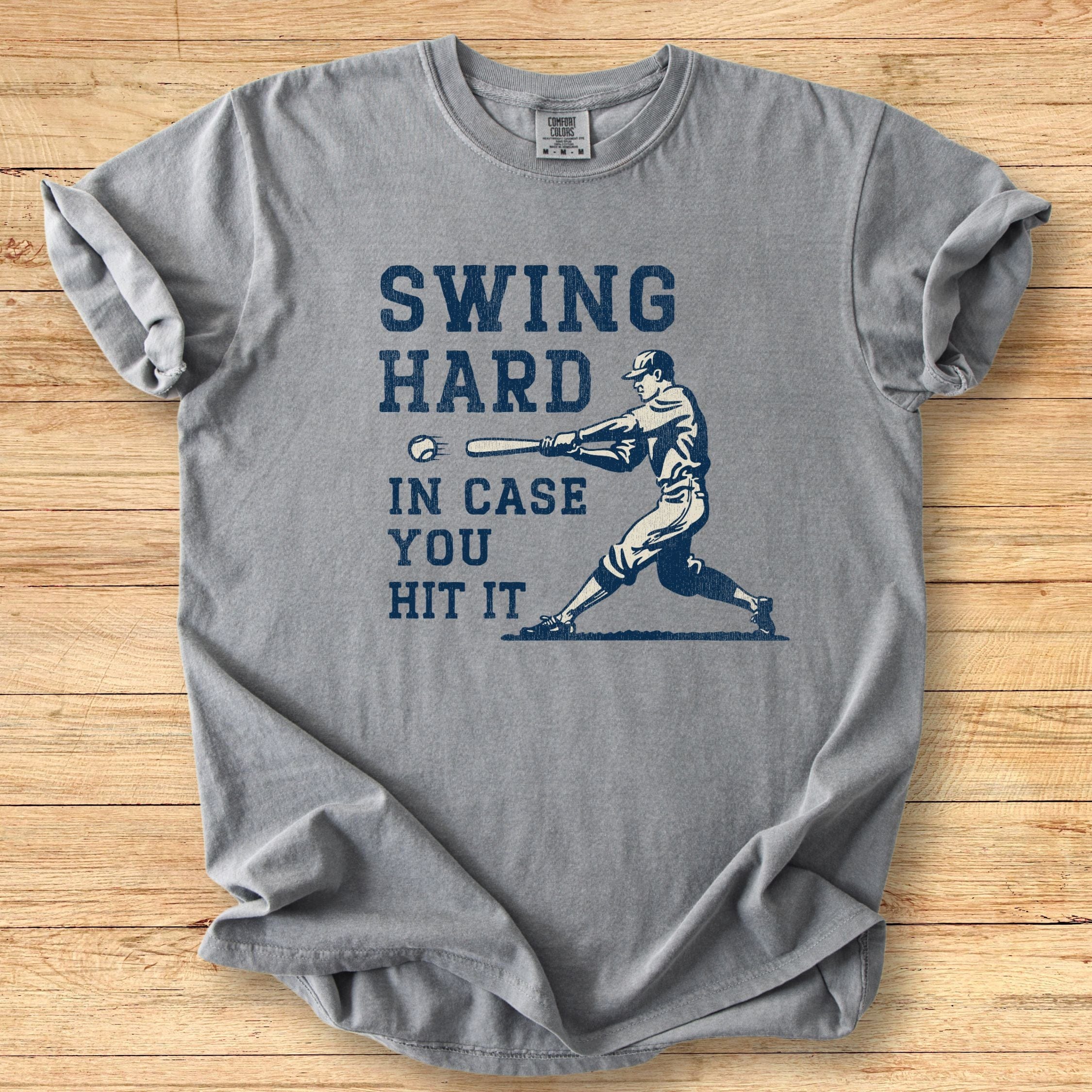 Swing Hard Retro Batter Premium Tee