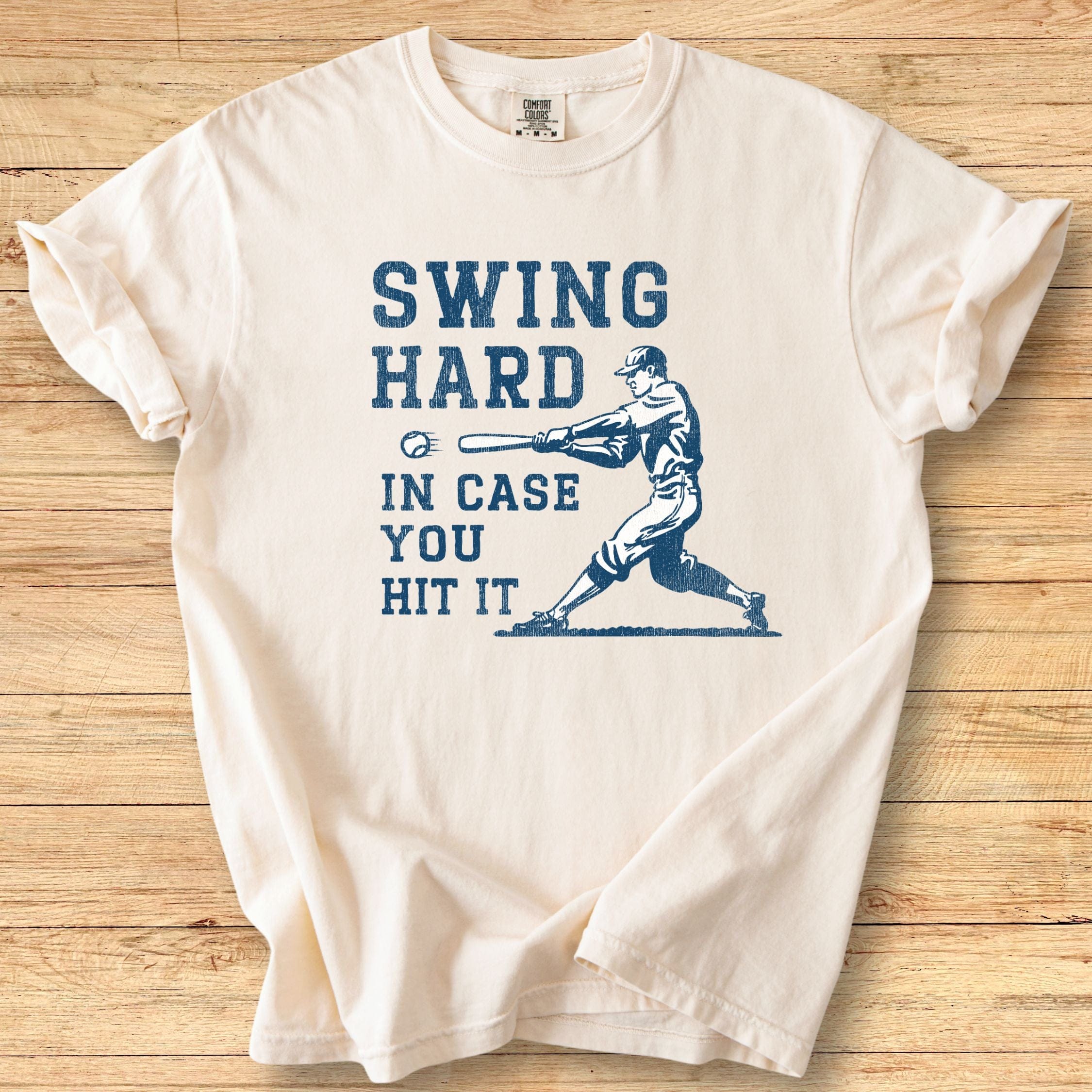 Swing Hard Retro Batter Premium Tee