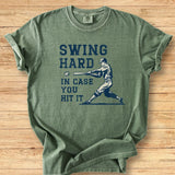Swing Hard Retro Batter Premium Tee