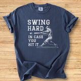 Swing Hard Retro Batter Premium Tee