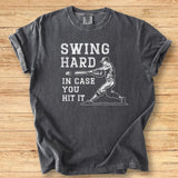 Swing Hard Retro Batter Premium Tee