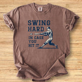 Swing Hard Retro Batter Premium Tee