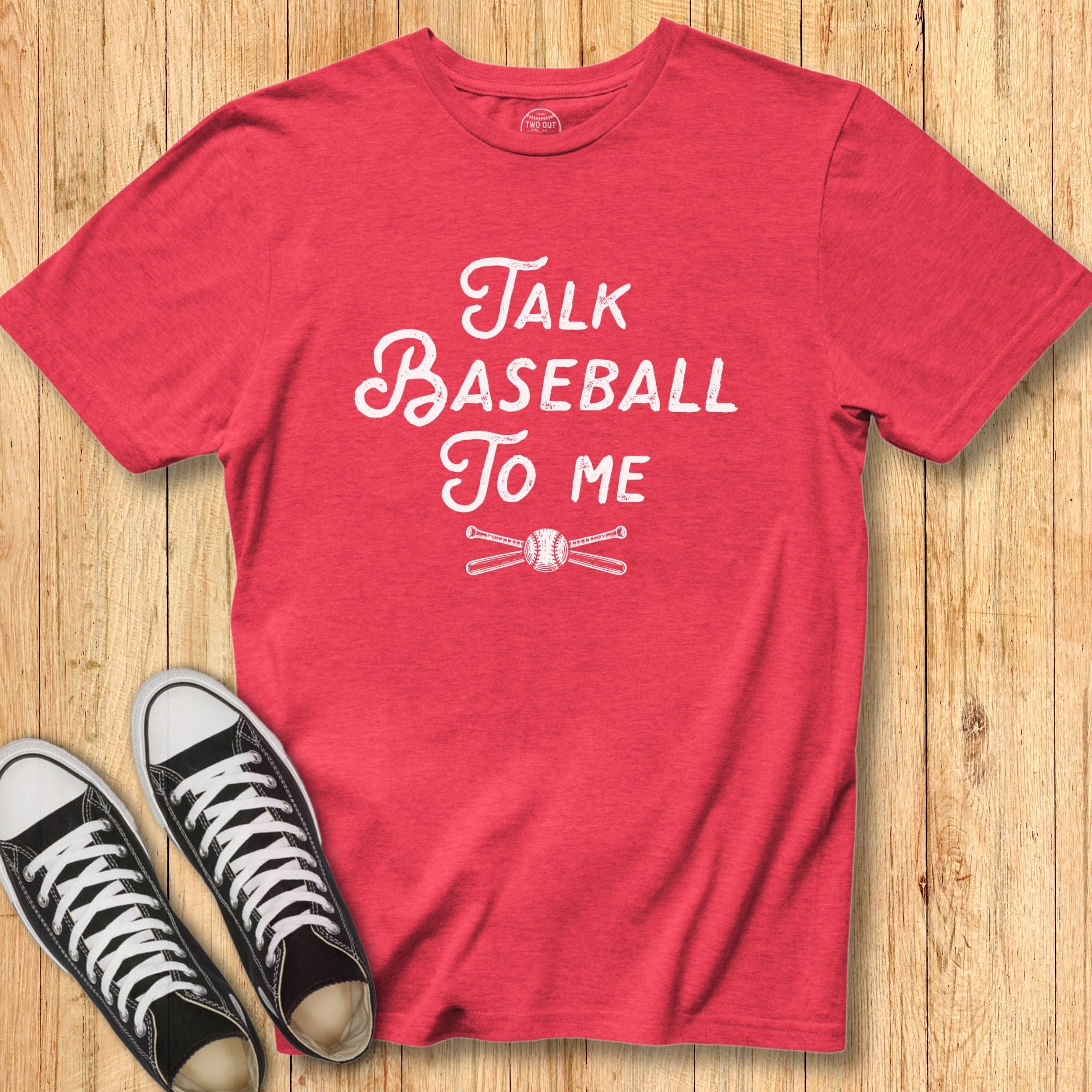 Talk Baseball Script Tee