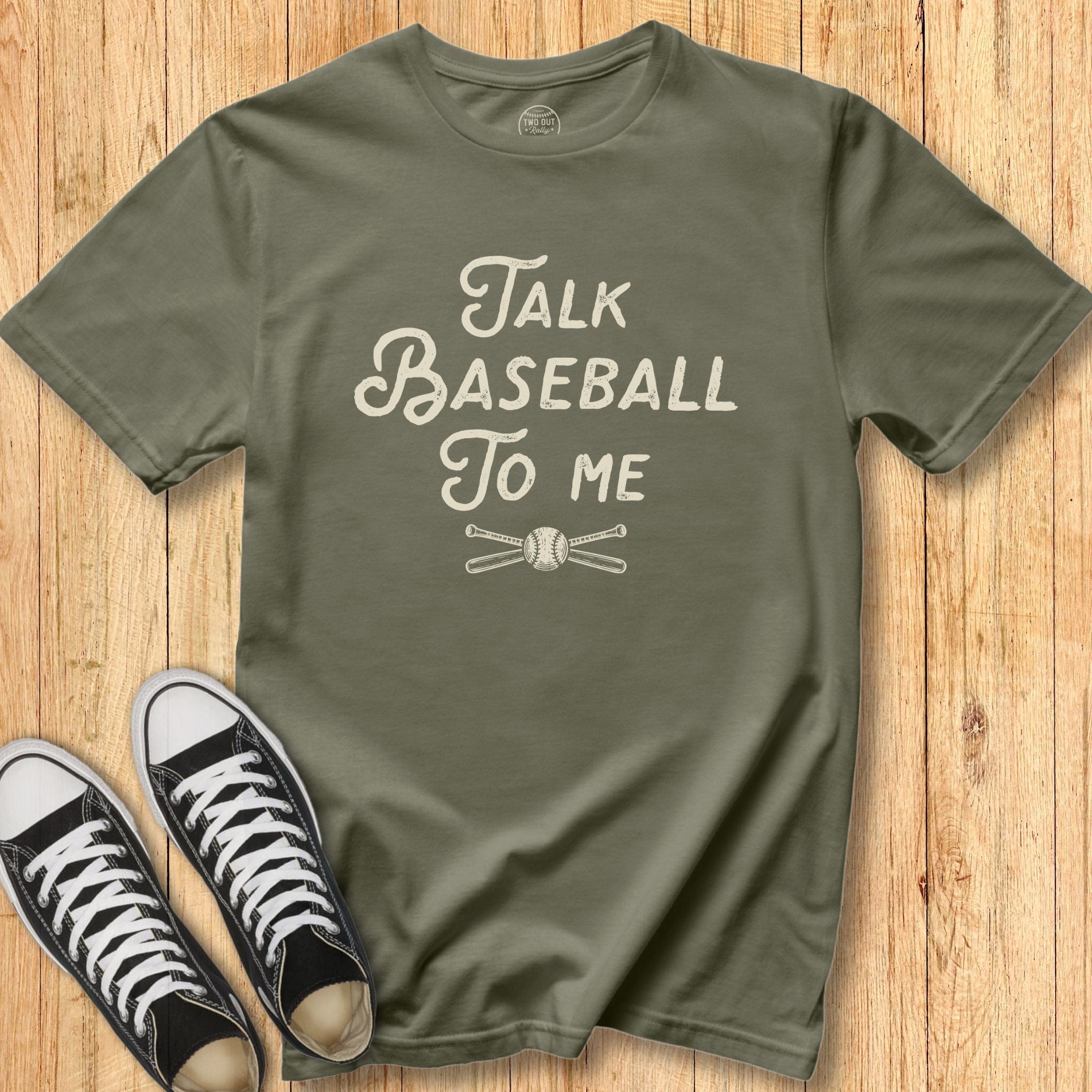 Talk Baseball Script Tee