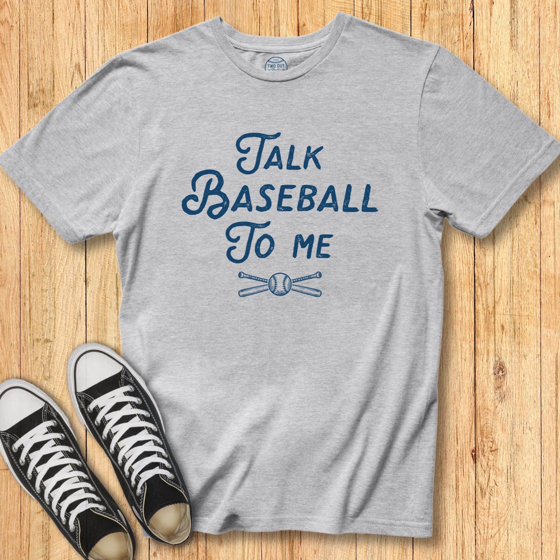 Talk Baseball Script Tee