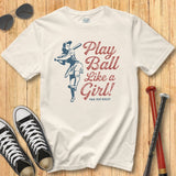 Vintage Play Ball Like a Girl Tee