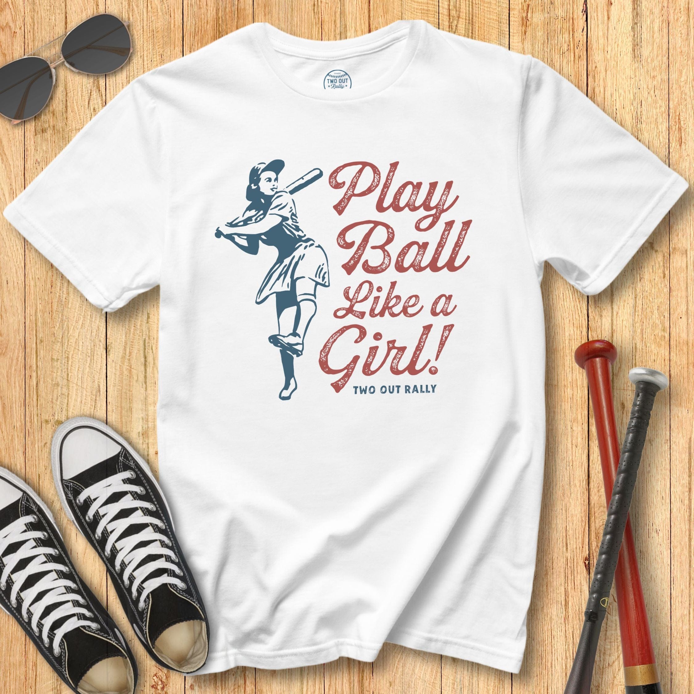Vintage Play Ball Like a Girl Tee