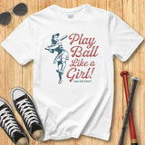 Vintage Play Ball Like a Girl Tee