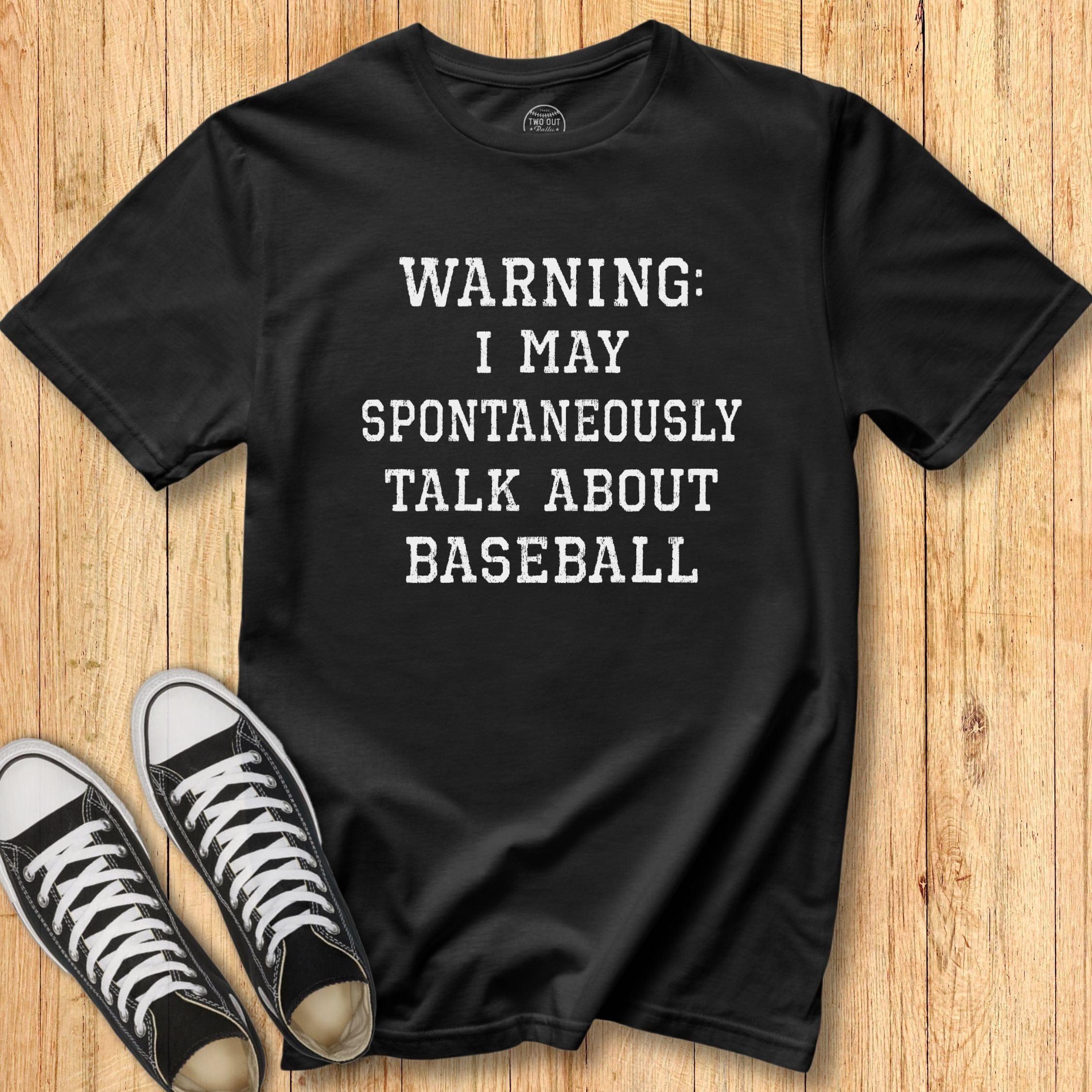 Warning Talk Baseball Tee