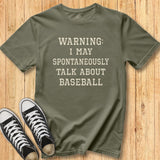 Warning Talk Baseball Tee